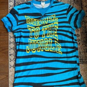 Diesel Kids T-Shirt with Blue and Black Stripes